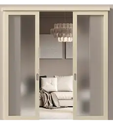 Дверь Tivoli / Тиволи З-1 Жемчужная эмаль по шпону (RAL 1013) со стеклом