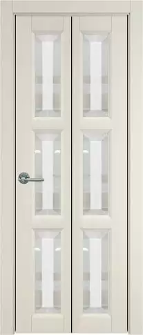 Дверь Milano Книжка Porta Classic Жемчужная эмаль (RAL 1013) со стеклом