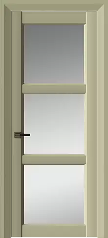 Дверь Milano Neo Classic Decoro Серо-оливковая эмаль (RAL 7032) со стеклом