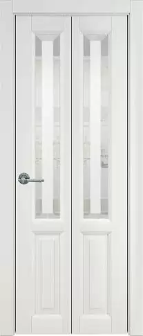 Дверь Dinastia Книжка Porta Classic Бежевая эмаль (RAL 9010) со стеклом