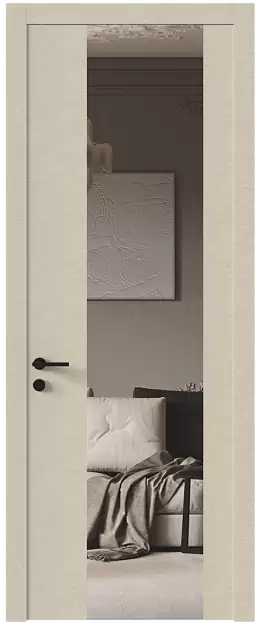 Межкомнатная дверь Tivoli Е-1, Со стеклом (ДО), цвет - Версилк крем