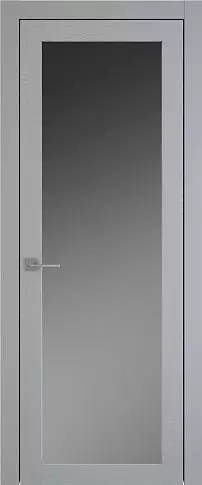 Дверь Tivoli З-5 Серебристо-серая эмаль по шпону (RAL 7045) со стеклом