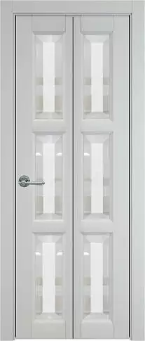 Дверь Milano Книжка Porta Classic Серая эмаль (RAL 7047) со стеклом