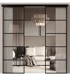 Дверь МКП-4 Черная эмаль (RAL 9004) со стеклом