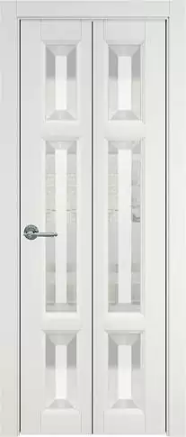 Дверь Siena Книжка Porta Classic Бежевая эмаль (RAL 9010) со стеклом