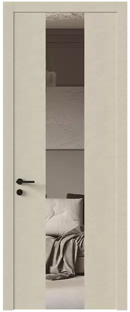 Межкомнатная дверь Tivoli Ж-1, Со стеклом (ДО), цвет - Версилк крем