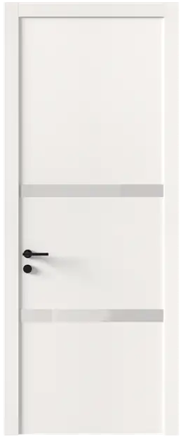 Межкомнатная дверь Tivoli В-4, Со стеклом (ДО), цвет - Белоснежная мягкая шагрень