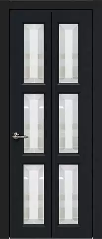 Дверь Milano Книжка Porta Classic Черная эмаль (RAL 9004) со стеклом