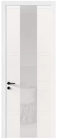 Дверь Tivoli Ж-2 Белоснежная мягкая шагрень со стеклом