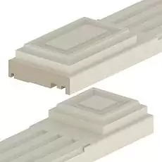 Наличник с каннелюрами, розетками, сапожками, (комплект) на двустворчатую дверь,  Жемчужная эмаль