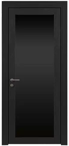 Дверь Tivoli З-1 Черная эмаль по шпону (RAL 9004) со стеклом