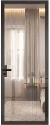 Дверь Tivoli А-3 Черная эмаль (RAL 9004) со стеклом