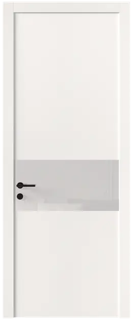 Межкомнатная дверь Tivoli Е-4, Со стеклом (ДО), цвет - Белоснежная мягкая шагрень