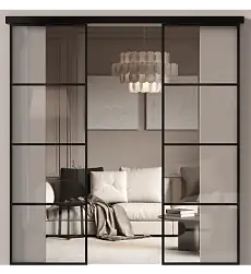 Дверь МКП-3 Черная эмаль (RAL 9004) со стеклом