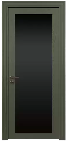 Дверь Tivoli З-1 Серый Мох эмаль по шпону (RAL 7003) со стеклом