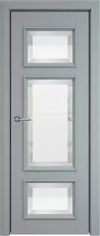 Дверь Siena Porta Classic LUX Серебристо-серая эмаль (RAL 7045) со стеклом