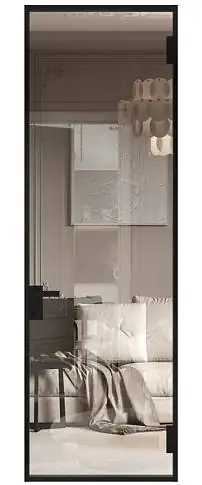 Дверь МКП-0 Черная эмаль (RAL 9004) со стеклом