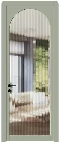 Дверь Luna Moderno Серо-оливковая эмаль (RAL 7032) со стеклом