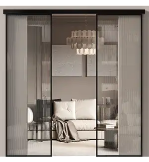 Межкомнатная дверь МКП-0, Со стеклом (ДО), цвет - Черная эмаль (RAL 9004)