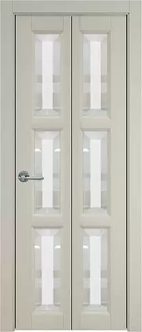 Дверь Milano Книжка Porta Classic Серо-оливковая эмаль (RAL 7032) со стеклом