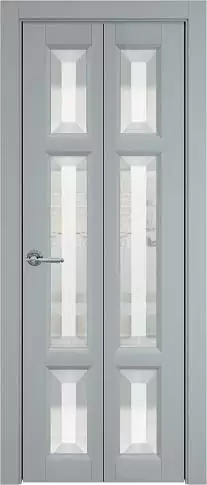 Дверь Siena Книжка Porta Classic Серебристо-серая эмаль (RAL 7045) со стеклом