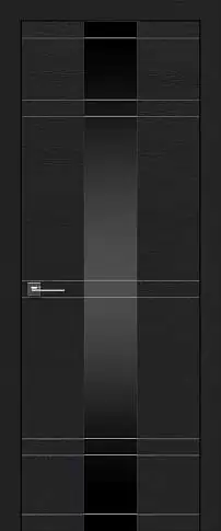 Дверь Tivoli Ж-4 Черная эмаль по шпону (RAL 9004) со стеклом
