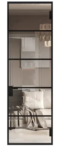 Дверь МКП-4 Черная эмаль (RAL 9004) со стеклом