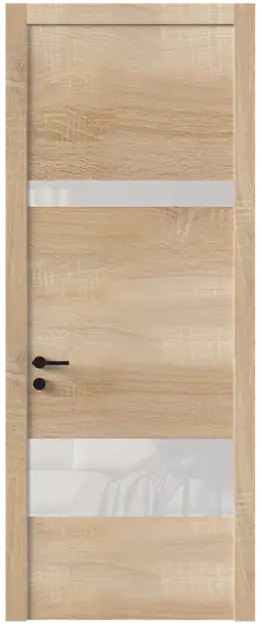 Межкомнатная дверь Tivoli К-4, Со стеклом (ДО), цвет - Дуб сонома светлый
