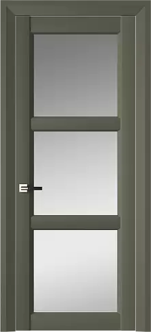 Дверь Milano Neo Classic Decoro Серый Мох эмаль (RAL 7003) со стеклом