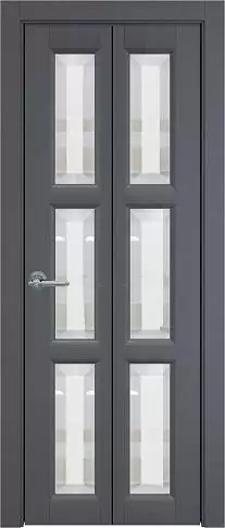Дверь Milano Книжка Porta Classic Графитово-серая эмаль (RAL 7024) со стеклом