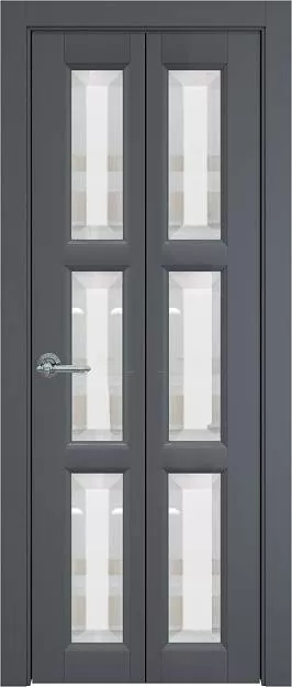 Межкомнатная дверь Porta Classic Milano, цвет - Графитово-серая эмаль (RAL 7024), Со стеклом (ДО)
