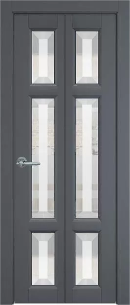 Межкомнатная дверь Porta Classic Siena, цвет - Графитово-серая эмаль (RAL 7024), Со стеклом (ДО)