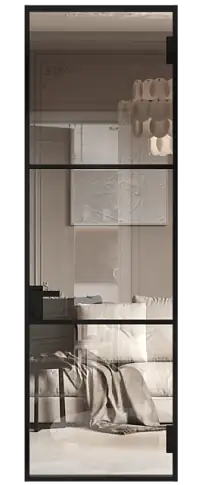 Дверь МКП-2 Черная эмаль (RAL 9004) со стеклом