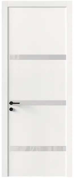 Межкомнатная дверь Tivoli Г-4, Со стеклом (ДО), цвет - Белоснежная мягкая шагрень