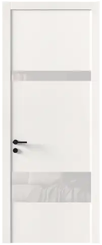 Дверь Tivoli К-4 Белоснежная мягкая шагрень со стеклом