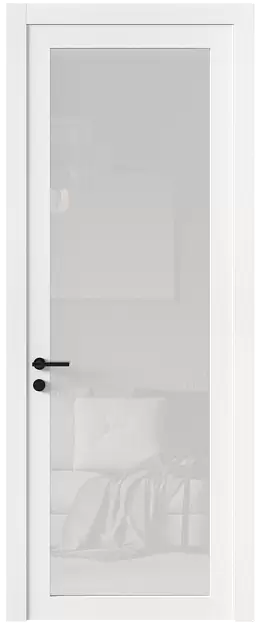 Межкомнатная дверь Tivoli З-1, Со стеклом (ДО), цвет - Белоснежная мягкая шагрень