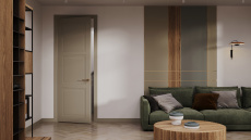 Дверь Milano Neo Classic / Милано Нео Классик серое льняное волокно (RAL 075-70-10) Распашная