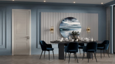 Дверь Imperia-R Neo Classic Серая эмаль по шпону 7047 Распашная