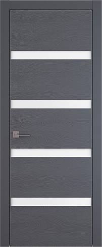 Дверь Tivoli Д-4 Графитово-серая эмаль по шпону (RAL 7024) без стекла