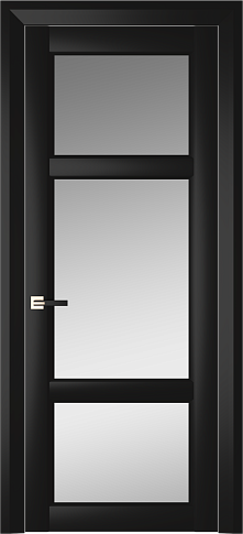 Дверь Siena Neo Classic Decoro Черная эмаль (RAL 9004) со стеклом