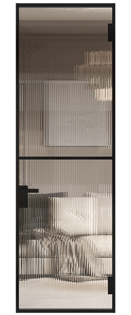 Межкомнатная дверь МКП-1, Со стеклом (ДО), цвет - Черная эмаль (RAL 9004)