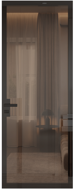 Межкомнатная дверь Tivoli А-3 Невидимка, Со стеклом (ДО), цвет - Черная эмаль (RAL 9004)