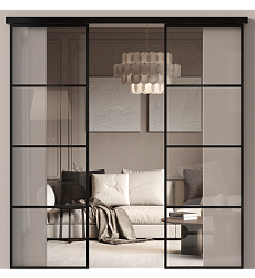 Дверь МКП-3 Черная эмаль (RAL 9004) со стеклом