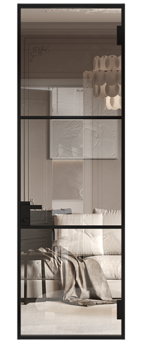 Дверь МКП-2 Черная эмаль (RAL 9004) со стеклом