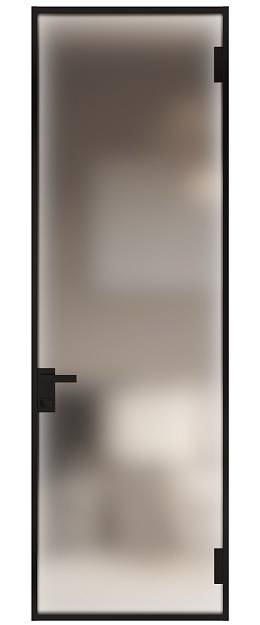 Межкомнатная дверь МКП-0, Со стеклом (ДО), цвет - Черная эмаль (RAL 9004)