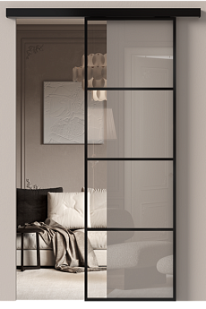 Дверь МКП-3 Черная эмаль (RAL 9004) со стеклом