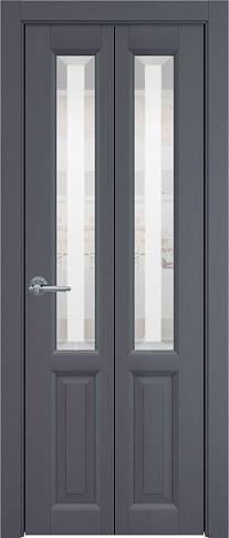 Дверь Dinastia Книжка Porta&nbsp;Classic Графитово-серая эмаль (RAL 7024) со стеклом
