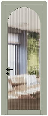 Дверь Luna Moderno Серо-оливковая эмаль (RAL 7032) со стеклом