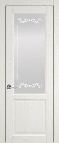 Дверь Dinastia Porta Classic Белый ясень nano-flex со стеклом