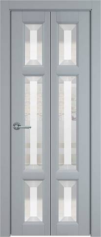 Дверь Siena Книжка Porta&nbsp;Classic Серебристо-серая эмаль (RAL 7045) со стеклом